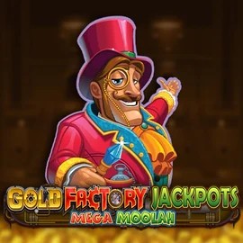 Enjoy Gold Factory Jackpots Mega Moolah by Aurum Signature Studios – logo hosted on slottera.net